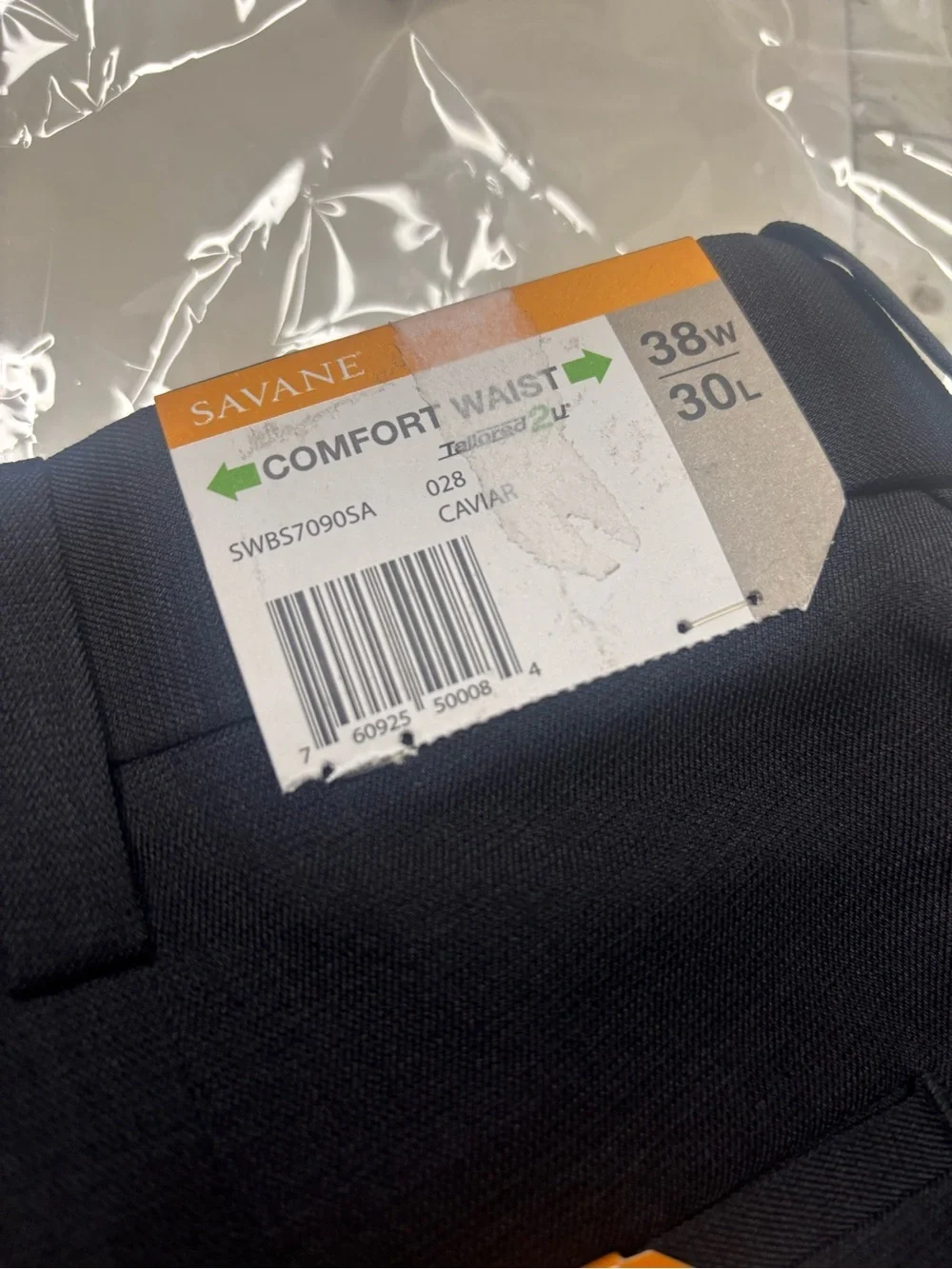 Savane Stretch Performance Mens No Iron Dress Pants Size 38x30 Comfort Waist New